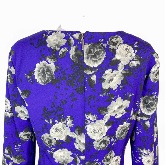 Prabal Gurung Dress Floral Blue Summer Homecoming Long Sleeve - Picture 8 of 9